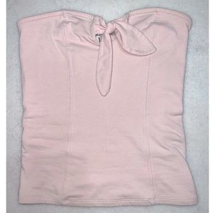 Express strapless blush pink knot top